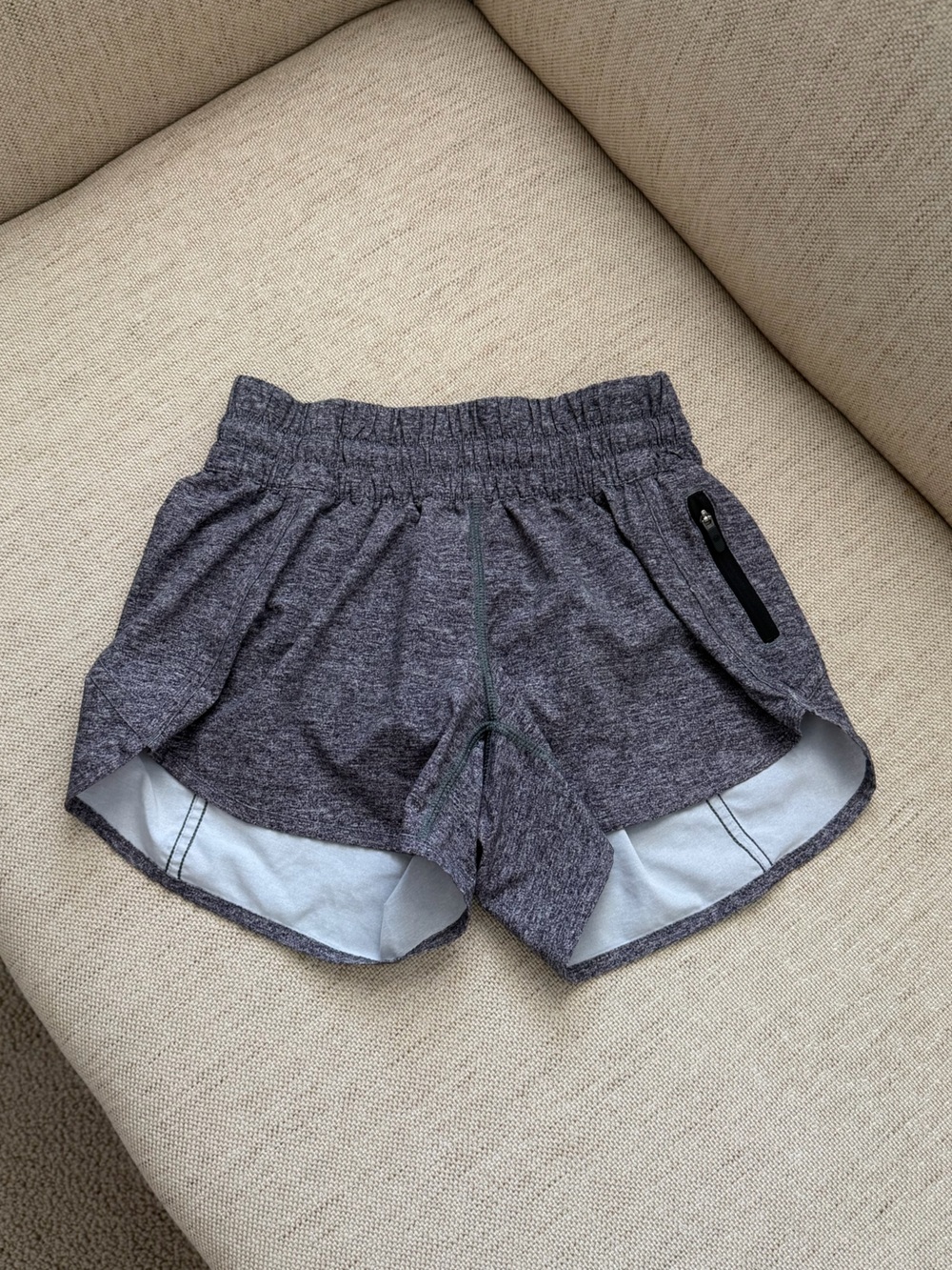 Lululemon Heathered Charcoal Running Shorts